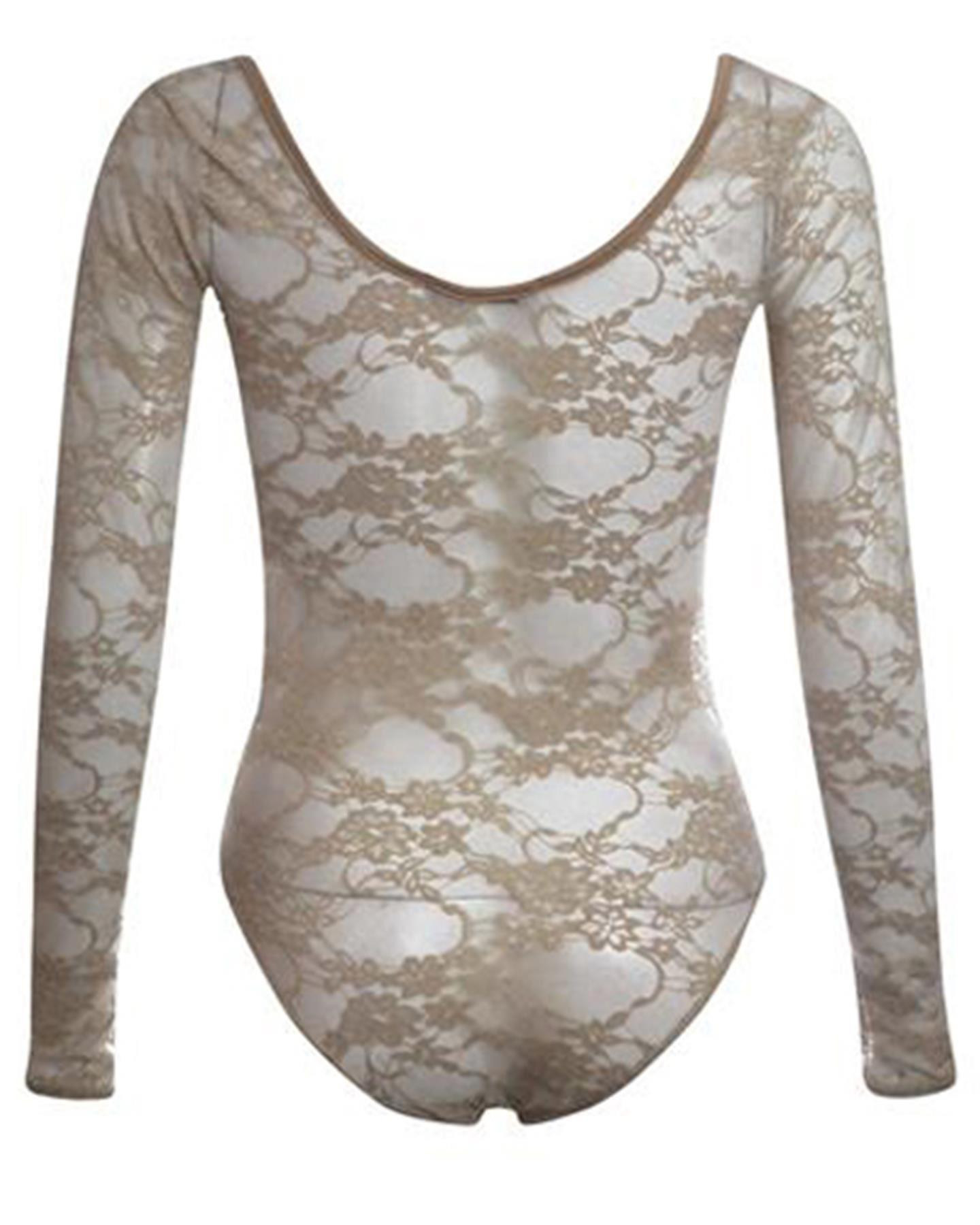Nel Floral Lace Full Sleeve Leotard Bodysuits Top 8-14 - Spring Special