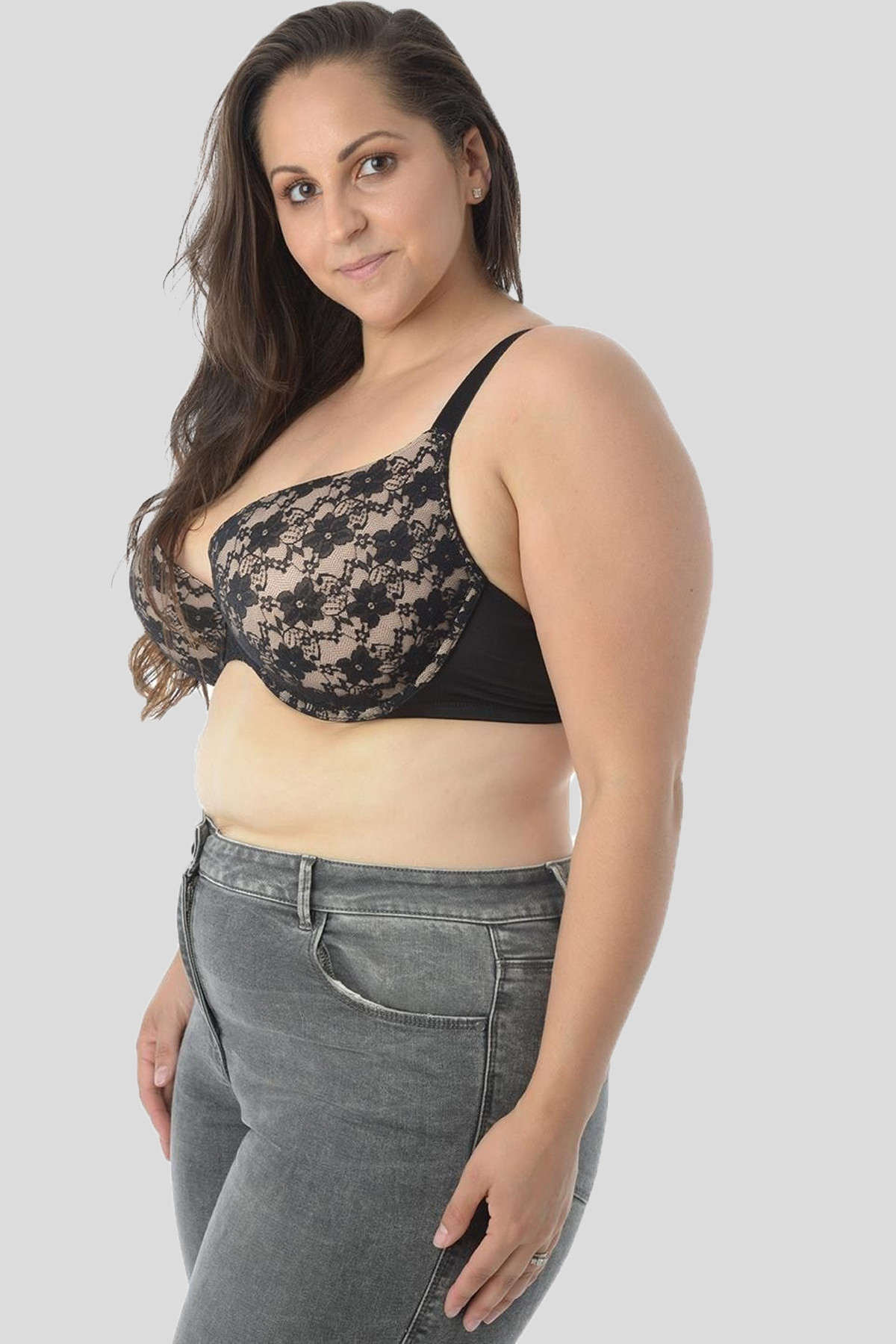 Skype Black Full Lace Bras 36D-42DD - Plus Size Spring Special