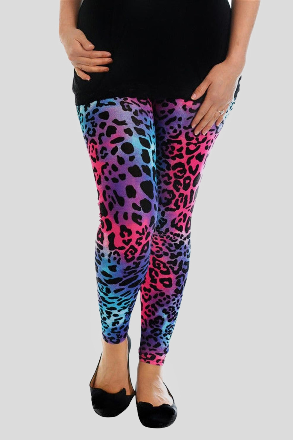 Size Faith Multicolor Leopard Print Leggings