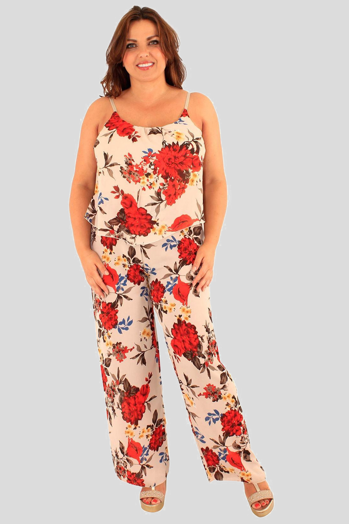 Grace Plus Size Stone Flower Jumpsuit 16-26 - Plus Size Jumpsuits ...