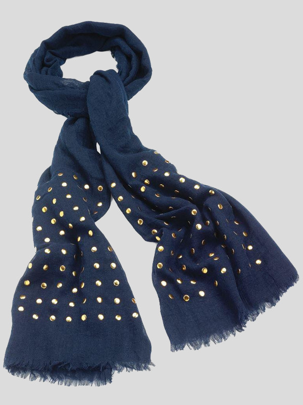 Abigail scarves Designer Gold Studs Scarf 