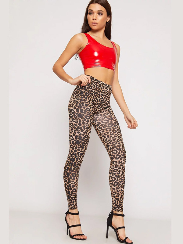 Mila Plus Size Leopard Printed Full Leggings 16-26