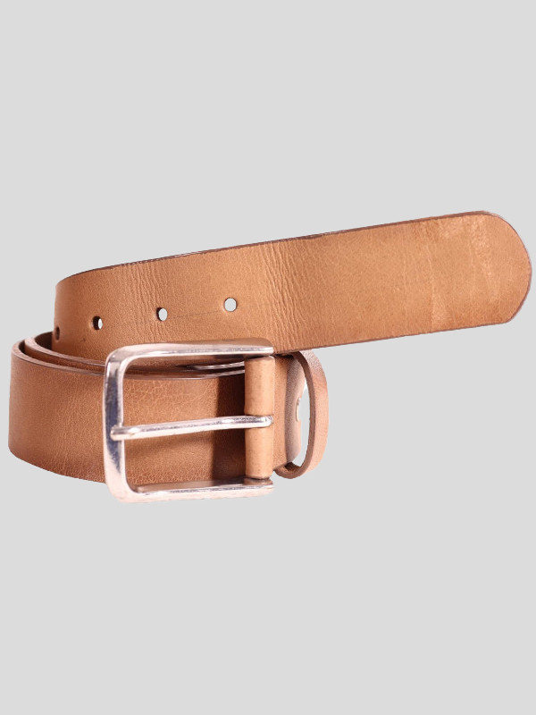 Brian Mens Brown Plain Genuine Leather Belts S-3XL