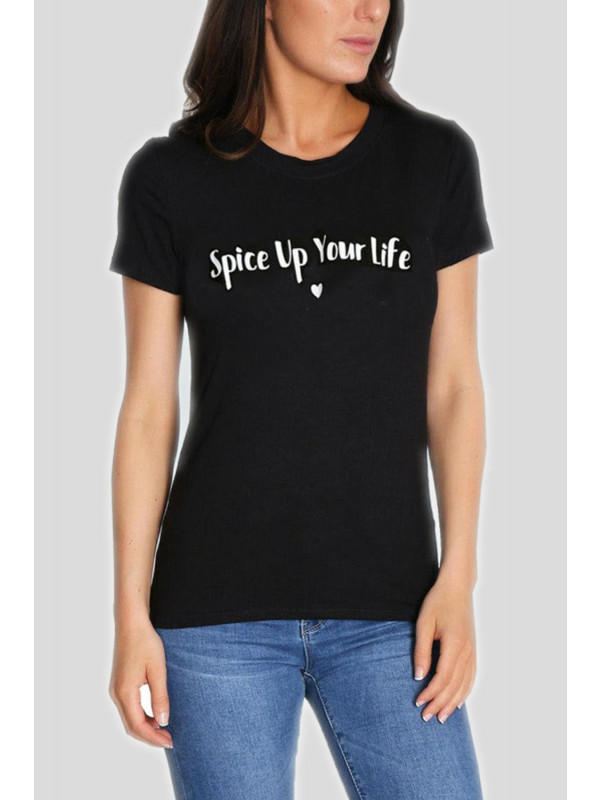 Lola Plus Size Spice Up Your Life Slogan Print Tops 16-26