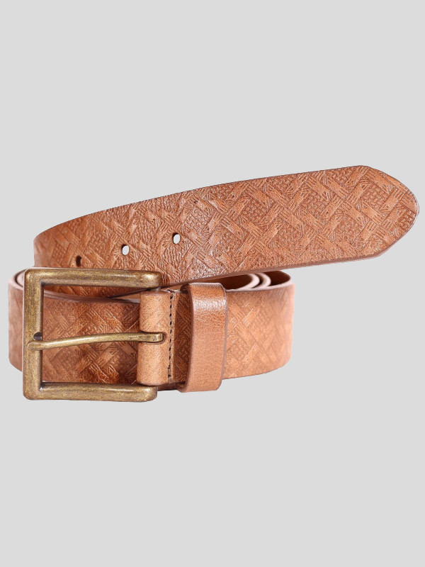 Charles Mens Brown Diamond Genuine Leather Belts S-3XL