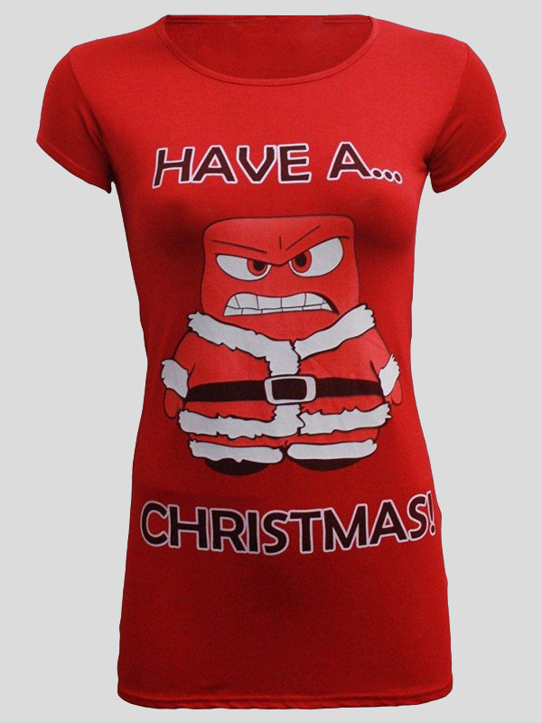 Charlie Angry Santa Print T Shirt 8-14