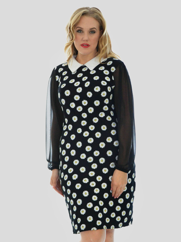 Eva Chiffon Sleeve Printed Dress 14-16