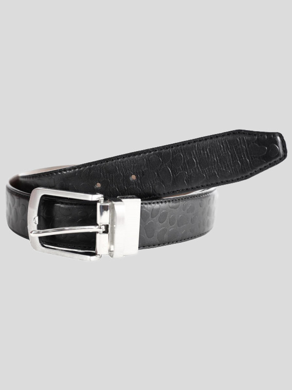 Black Crocodile Textured Reversible Genuine leather Belts S-3XL