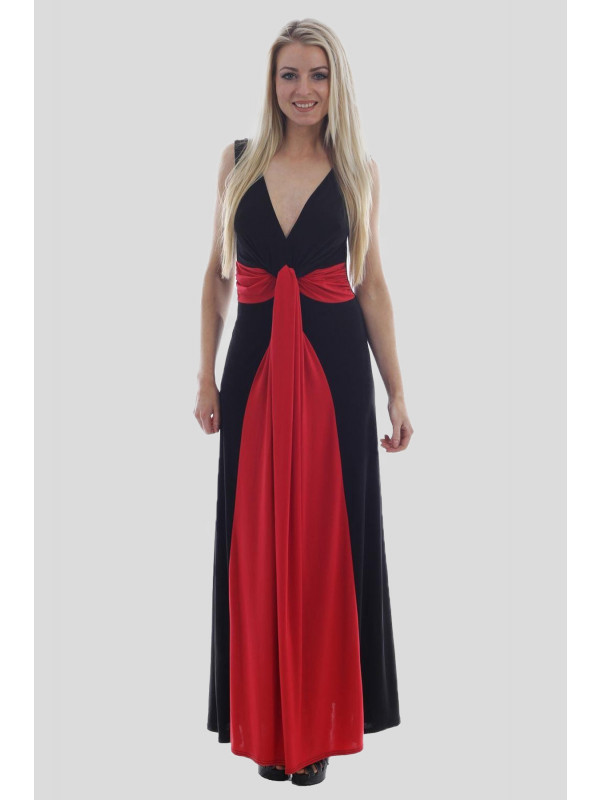 Jennifer Plus Size Illusion Contrast Maxi Dress 16-26