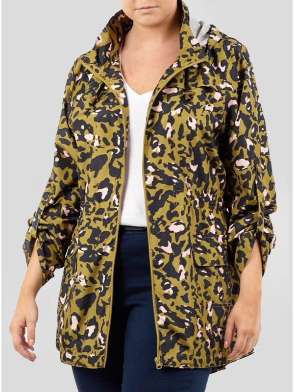 Kelly Plus Size Leopard Print Hooded Jacket 18-24