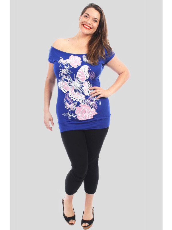 Lydia Plus Size Butterfly Rose Floral T Shirts 16-22