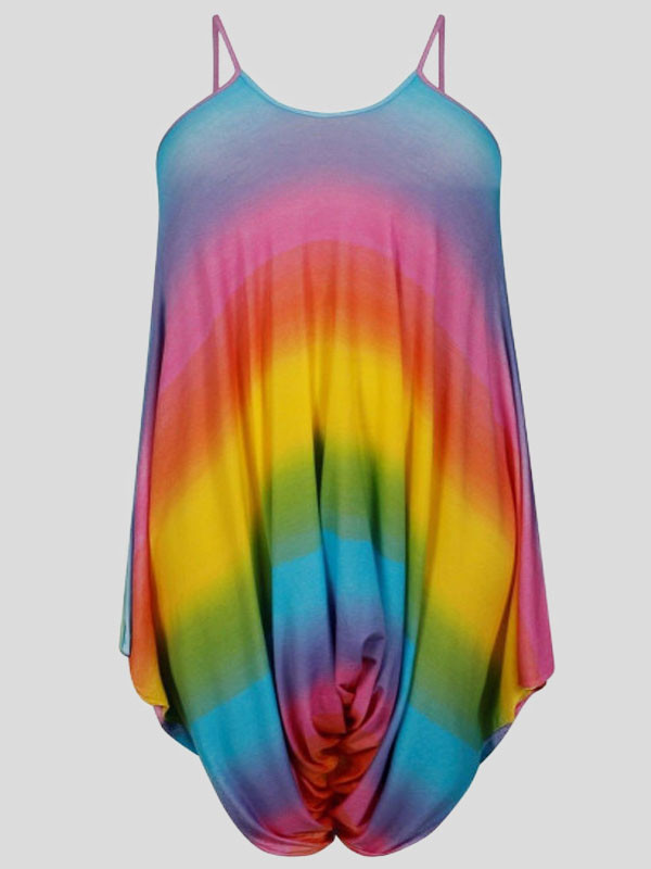 Maci Rainbow Printed Baggy Lagenlook Jumpsuit 8-14