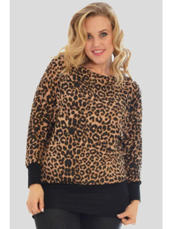 Millie Plus Size Leopard Print Batwing Top 16-32