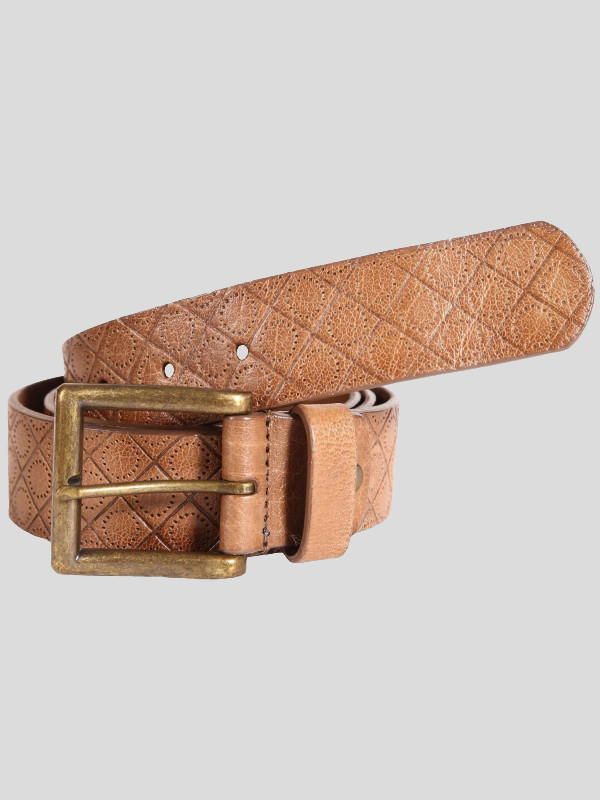 Noah Mens Diamond Circle Pattern Genuine leather Belts S-3XL