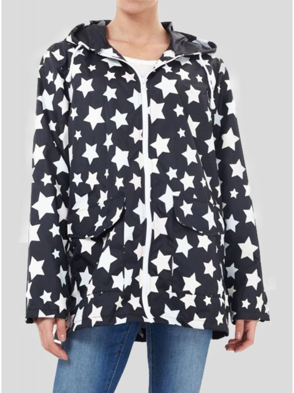 Olivia Plus Size Star Print Mac Raincoat 18-24