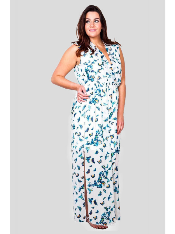 Ruby Plus Size Teal-Butterfly Dress 16-26
