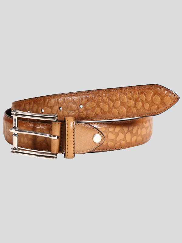 Thomas Mens Tan Animal Print Genuine leather Belts S-3XL