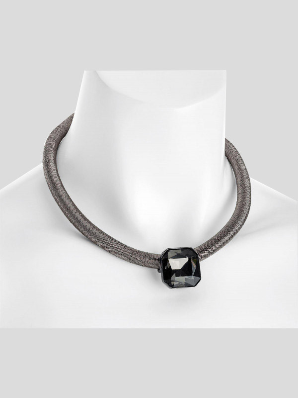 Tilly Black Color Diamond Thread Design Rope Necklace