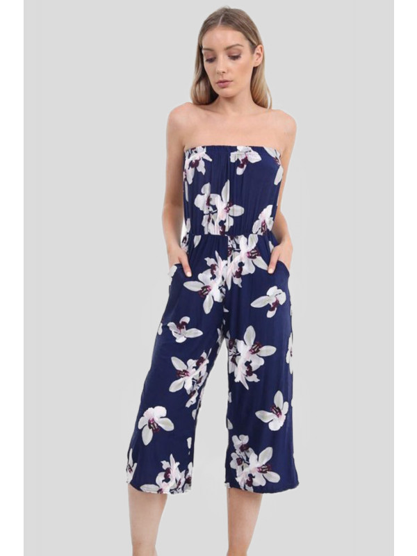 Georgiana White Lilly Printed Jumpsuits 8-14