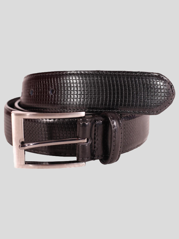 William Mens 35mm Genuine Leather Check Pattern Belts S-3XL
