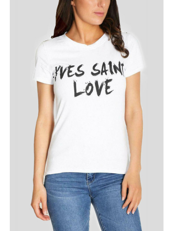 Georgia Plus Size Yves Saint Love Slogan Print Tops 16-26 