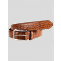 Alfred Mens Brown Snake Skin Buckle Genuine leather Belts S-3XL