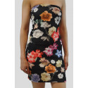 Amber Plus Size Black Floral Bodycon Dress 16-22
