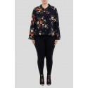 Camille Plus Size Floral Print Long Sleeve Top 16-22