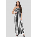 Emma Plus Size Vertical Stripe Pattern Boob Tube Maxi Dress 16-26