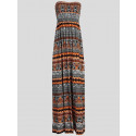 Emma Plus Size Orange Aztec Boob Tube Maxi Dress 16-26