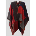 Erica Vintage Poncho Knitted Checked Cape Cardigan