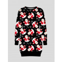 Eryn Plus Size Red Santa Flakes Xmas Jumpers 16-22