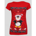 Evelyn Plus Size Novelty Xmas Penguin T Shirt Tops 16-26