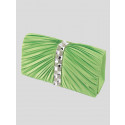 Florence Neon Green Ruffle Crystal Clutch bags
