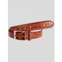 George Mens Tan Stitched Bonded Genuine Leather Belts S-3XL