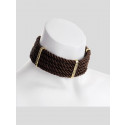 Isla Gold color Platted design Brown Cord Choker Necklace