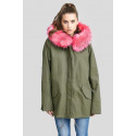 Janelle Coral colour Faux Fur Hooded Jackets Coats 8-16