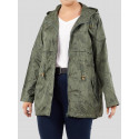 Jeri Plus Size Floral Hooded Rain Coat Jacket 18-24