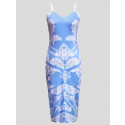 KAIA Plus Size Cami Strappy Floral Detail Bodycon Midi Dress 16-22