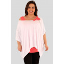 Lottie Plus Size White-Coral 2 In 1 Baggy Top 16-26