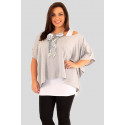 Megan Plus Size Light Grey 2 In 1 Necklace Tops 16-26