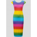 Leah Multi Rainbow Stripe Bodycon Midi Dress 8-14