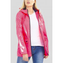Sara Neon Pink High Shine Hooded Mac Raincoat Jacket 8-16