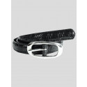 Thea Womens Stitched Oval Silver Buckle Genuine Leather Belts M-4XL