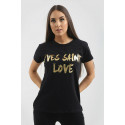 Zoe Plus Size Gold Yves Saint Love Print Tops 16-26