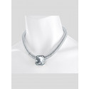 Zara Silver Color Diamond Thread Design Rope Necklace