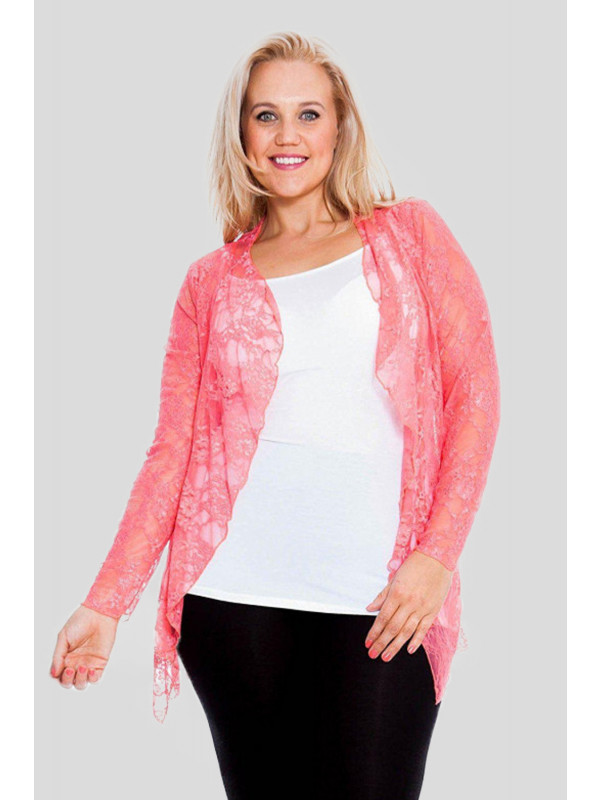 Ainsley Floral Lace Water Fall Long Sleeve Cardigan 14-16