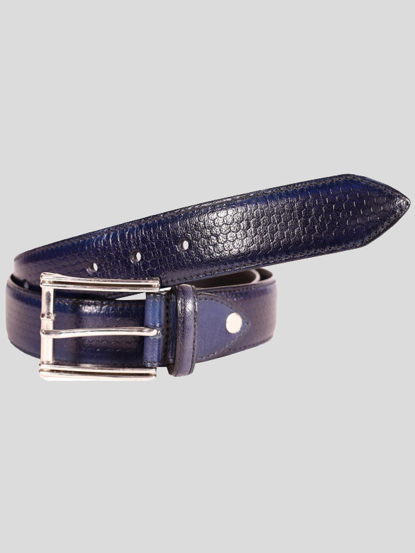 Alfred Mens Blue Honey Print Genuine leather Belts S-3XL