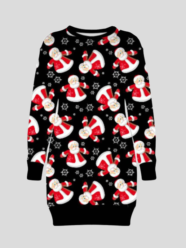 Eryn Plus Size Red Santa Flakes Xmas Jumpers 16-22