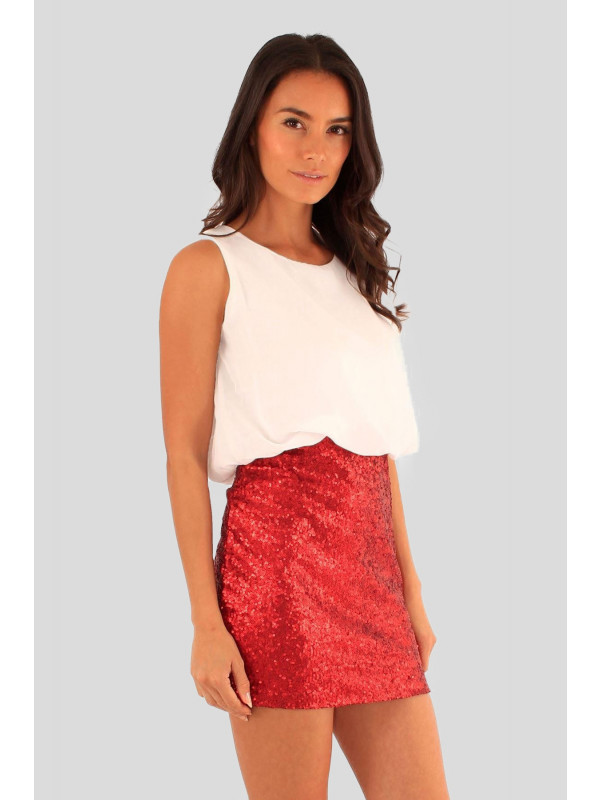 Kayleigh Nia Sequins Mini Skirt Party Dress 8-14